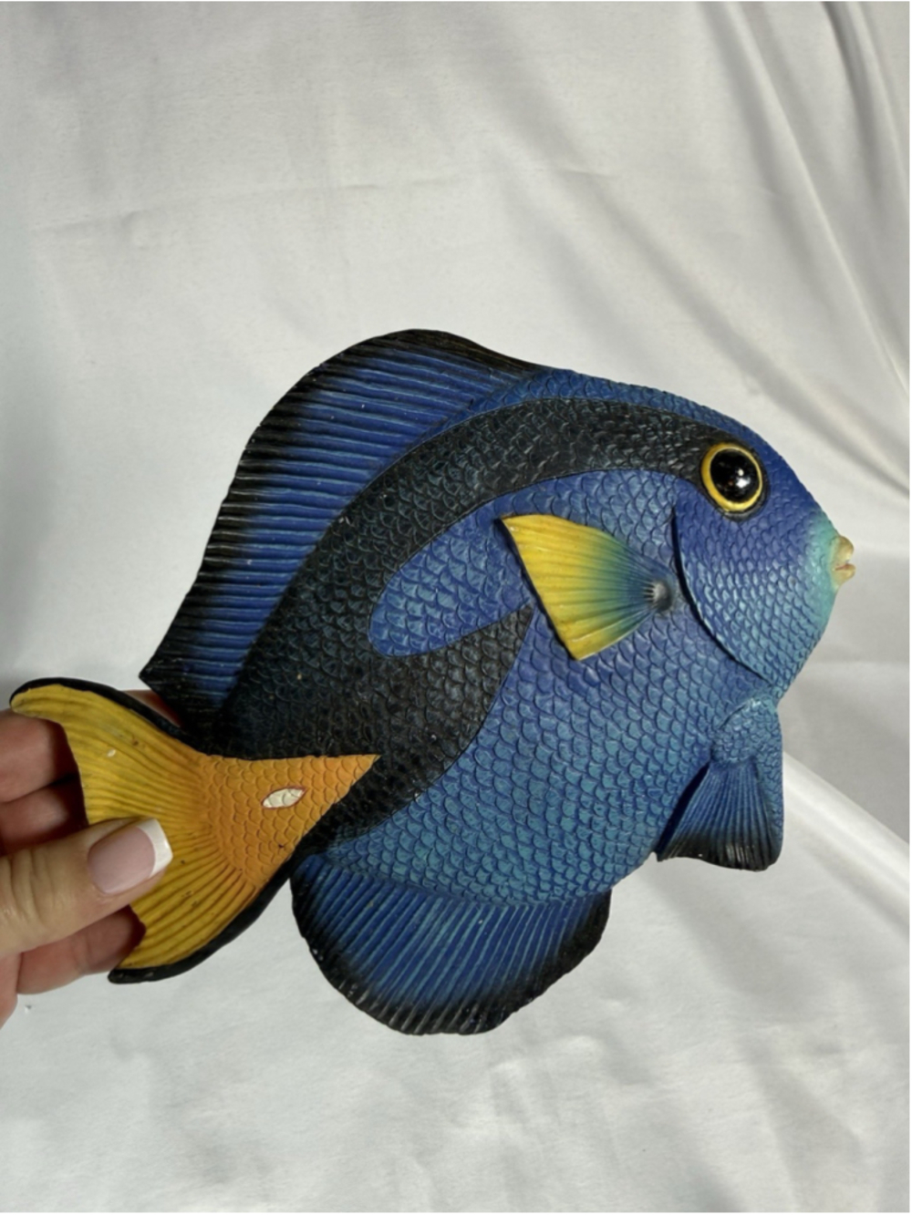 Colorful Tropical Blue Tang Fish art hang plaque home decor 2001